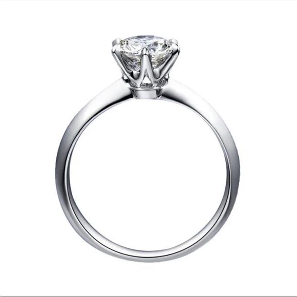 925 Sterling Silver 1 Carat Cubic Zirconia Ring New In Gift Box Sz 7 - Picture 6 of 6